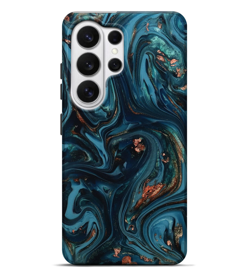 Galaxy S26 Ultra ResinArt Live Edge Phone Case - Chelsi (Teal & Gold, 812209)