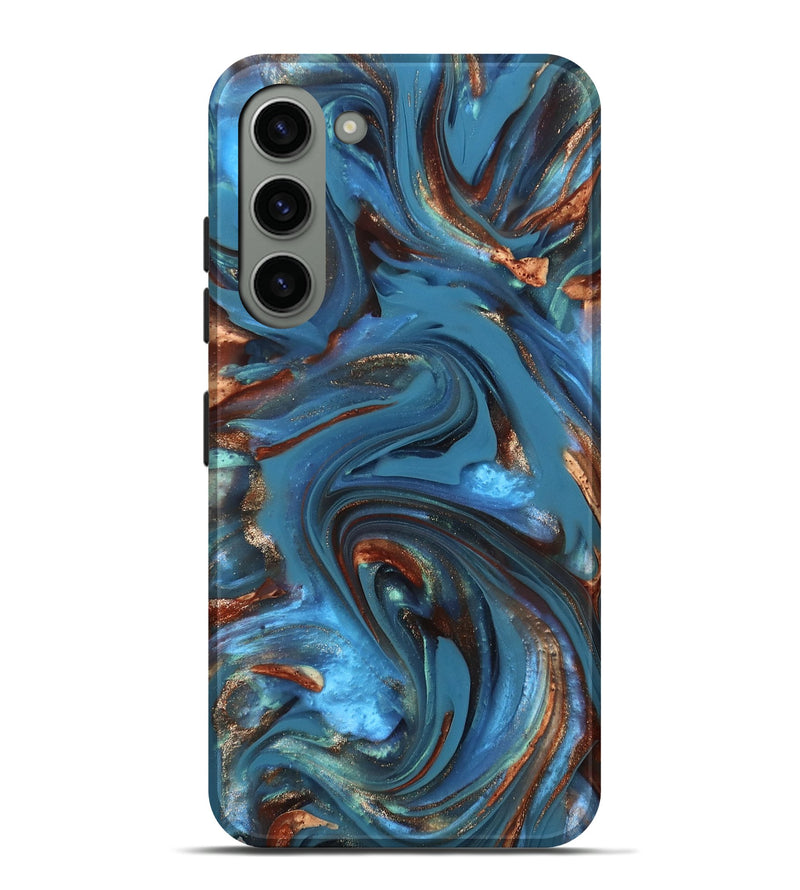 Galaxy S23 Plus ResinArt Live Edge Phone Case - Tobias (Teal & Gold, 812211)