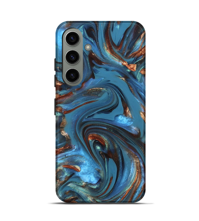 Galaxy S24 ResinArt Live Edge Phone Case - Tobias (Teal & Gold, 812211)