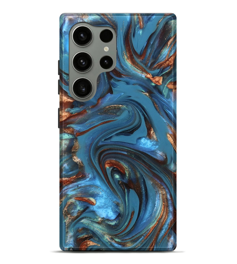 Galaxy S24 Ultra ResinArt Live Edge Phone Case - Tobias (Teal & Gold, 812211)