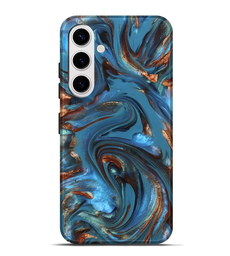 Galaxy S25 Plus ResinArt Live Edge Phone Case - Tobias (Teal & Gold, 812211)