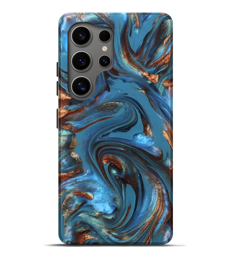 Galaxy S25 Ultra ResinArt Live Edge Phone Case - Tobias (Teal & Gold, 812211)