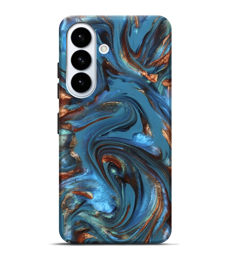 Galaxy S26 Plus ResinArt Live Edge Phone Case - Tobias (Teal & Gold, 812211)