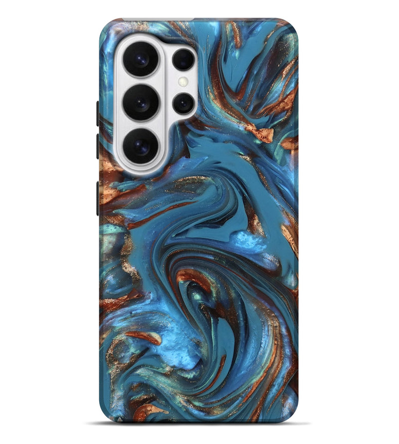 Galaxy S26 Ultra ResinArt Live Edge Phone Case - Tobias (Teal & Gold, 812211)