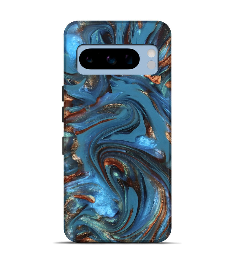 Pixel 8 Pro ResinArt Live Edge Phone Case - Tobias (Teal & Gold, 812211)
