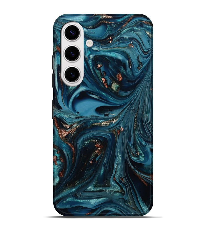 Galaxy S25 Plus ResinArt Live Edge Phone Case - Talan (Teal & Gold, 812212)