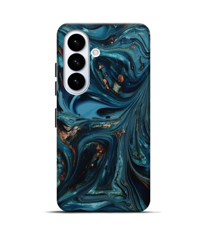Galaxy S26 ResinArt Live Edge Phone Case - Talan (Teal & Gold, 812212)