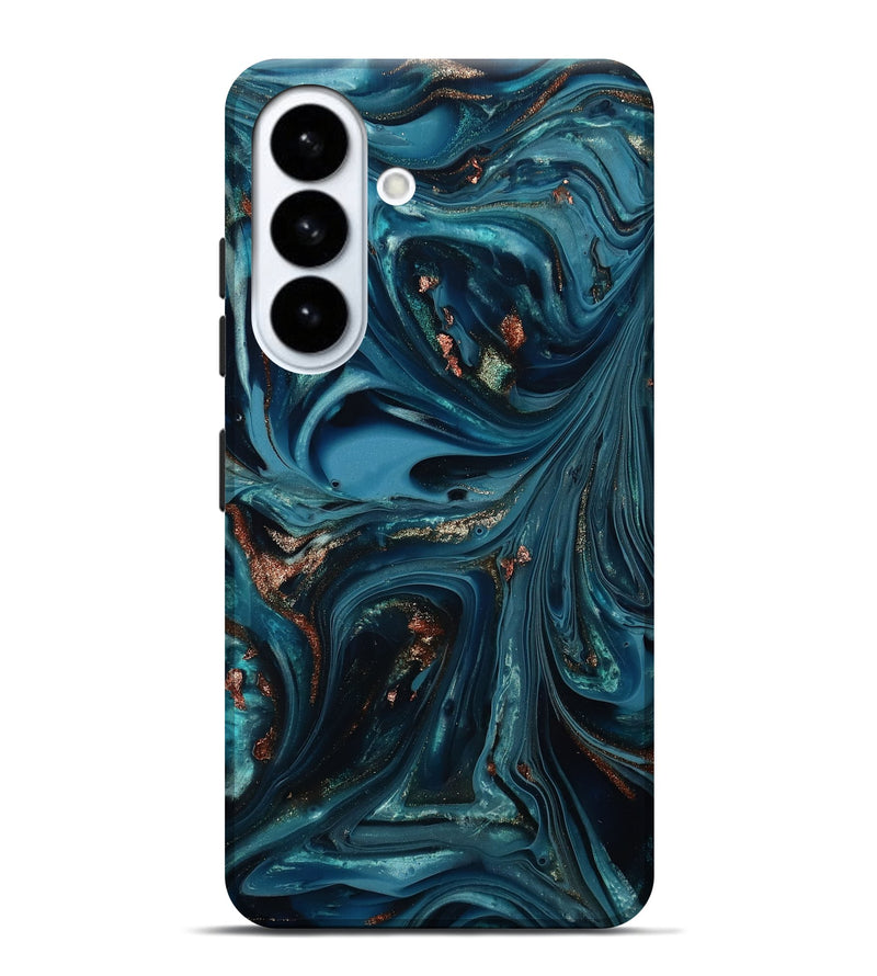 Galaxy S26 Plus ResinArt Live Edge Phone Case - Talan (Teal & Gold, 812212)