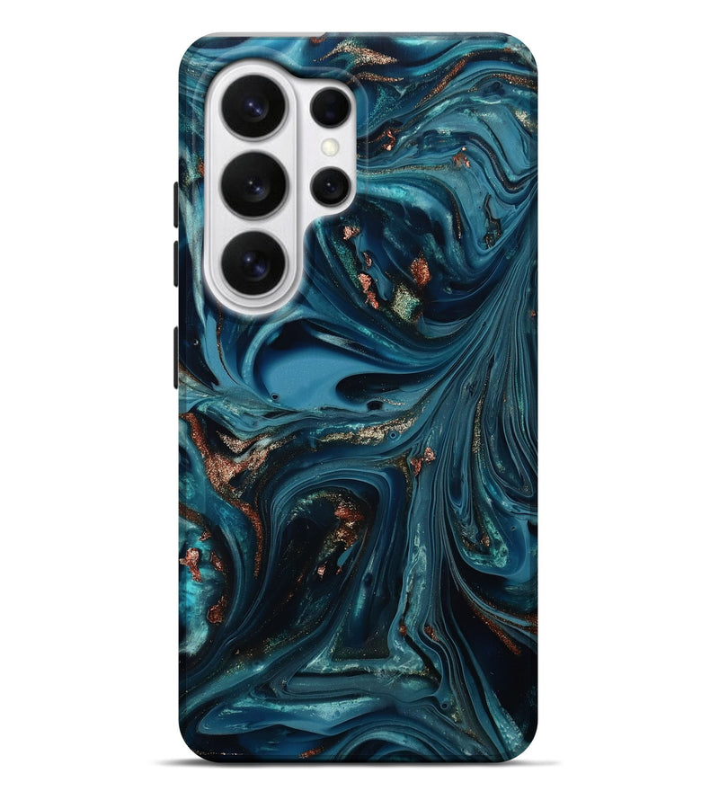 Galaxy S26 Ultra ResinArt Live Edge Phone Case - Talan (Teal & Gold, 812212)