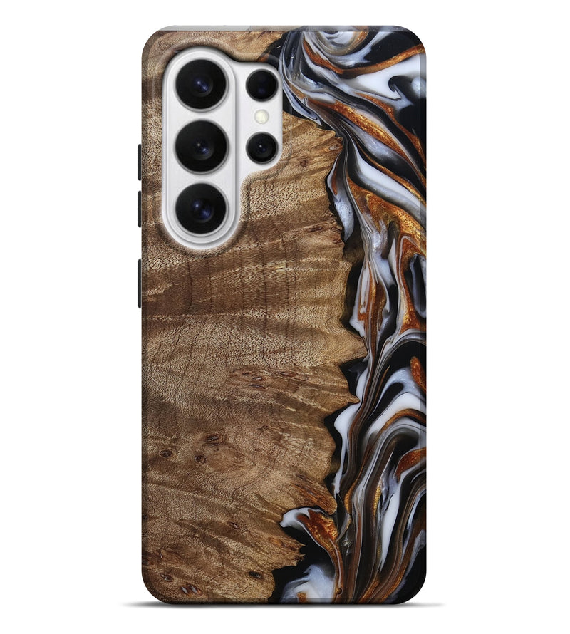 Galaxy S26 Ultra Wood Live Edge Phone Case - Mikala (Black & White, 812213)
