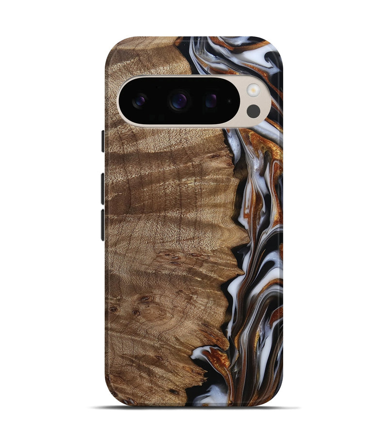 Pixel 10 Wood Live Edge Phone Case - Mikala (Black & White, 812213)