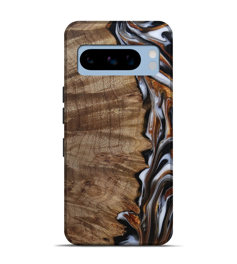 Pixel 8 Pro Wood Live Edge Phone Case - Mikala (Black & White, 812213)
