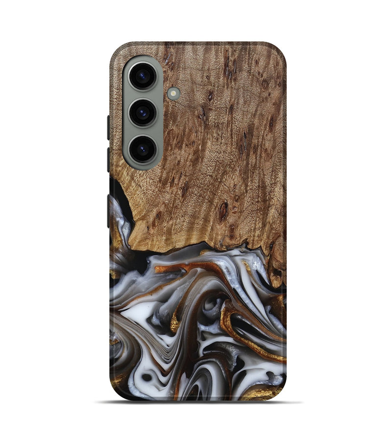 Galaxy S24 Wood Live Edge Phone Case - Early (Black & White, 812214)