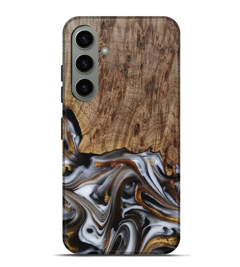 Galaxy S24 Plus Wood Live Edge Phone Case - Early (Black & White, 812214)