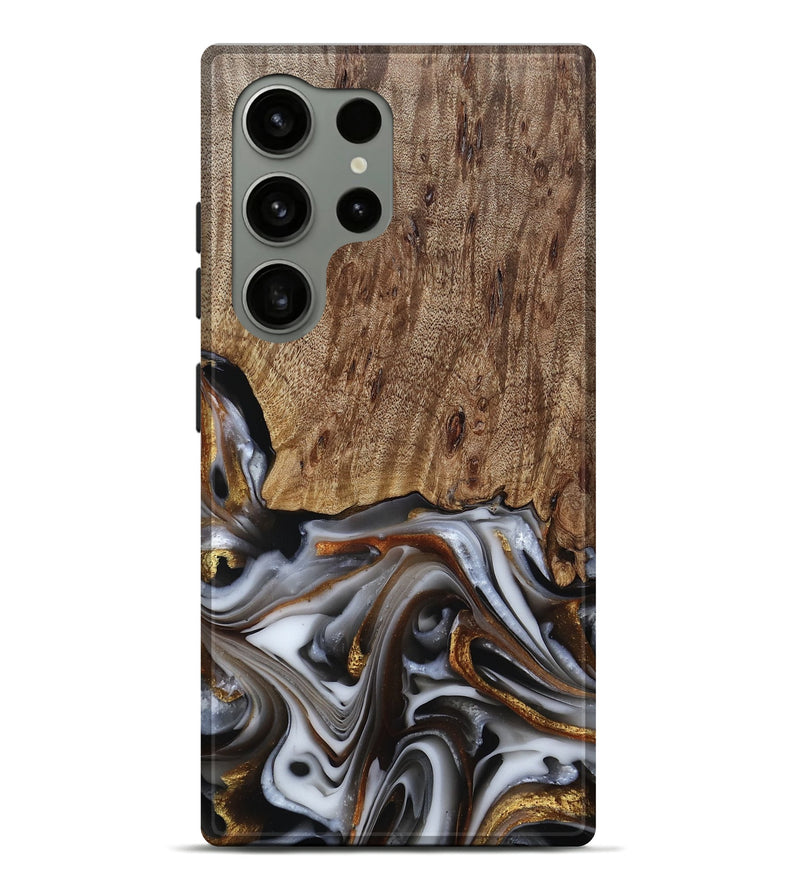 Galaxy S24 Ultra Wood Live Edge Phone Case - Early (Black & White, 812214)