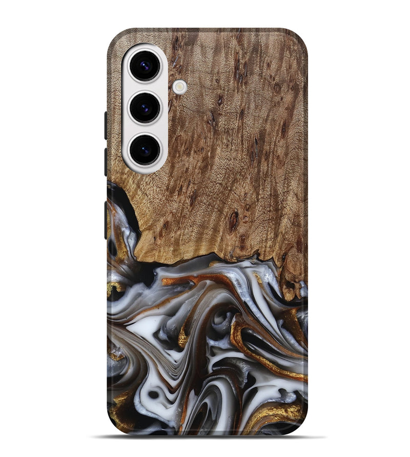 Galaxy S25 Plus Wood Live Edge Phone Case - Early (Black & White, 812214)