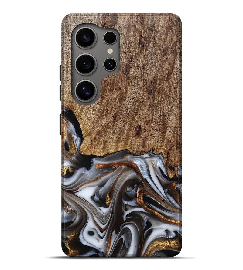 Galaxy S25 Ultra Wood Live Edge Phone Case - Early (Black & White, 812214)
