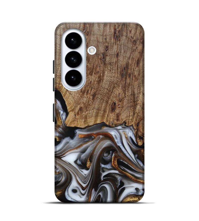 Galaxy S26 Wood Live Edge Phone Case - Early (Black & White, 812214)