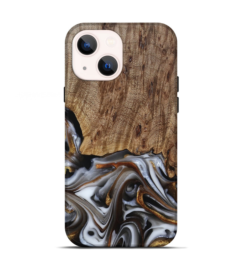 iPhone 13 Wood Live Edge Phone Case - Early (Black & White, 812214)