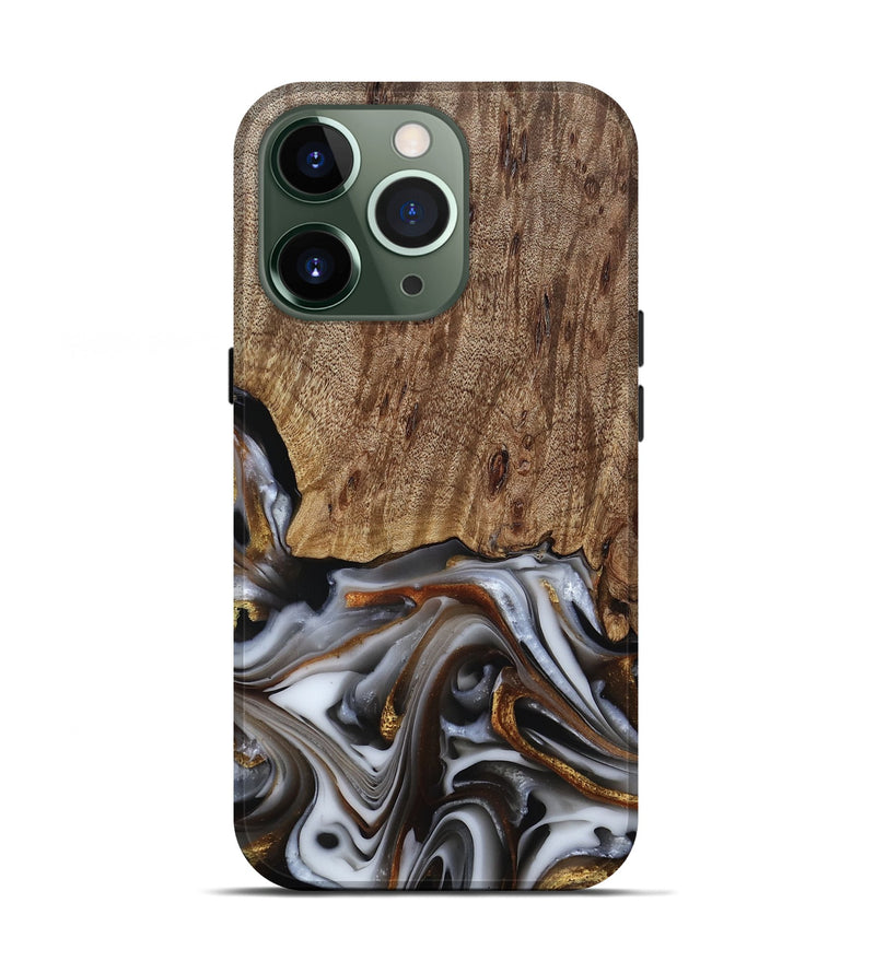 iPhone 13 Pro Wood Live Edge Phone Case - Early (Black & White, 812214)