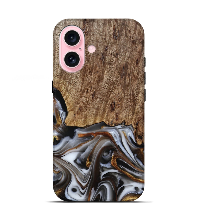 iPhone 17 Wood Live Edge Phone Case - Early (Black & White, 812214)