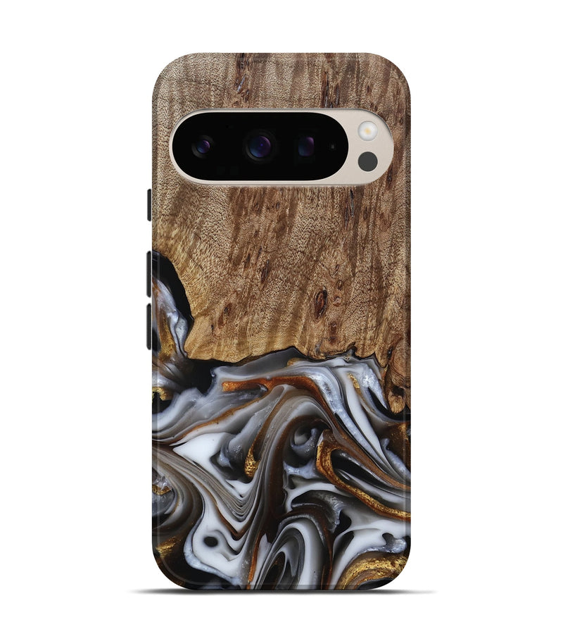 Pixel 10 Wood Live Edge Phone Case - Early (Black & White, 812214)