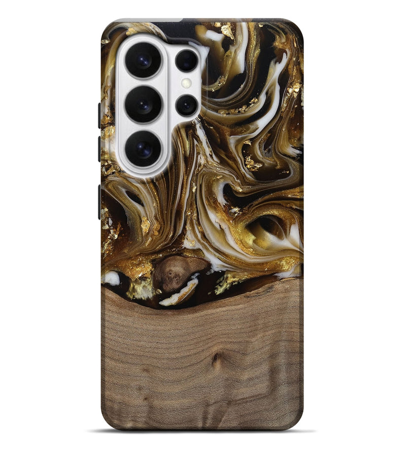 Galaxy S26 Ultra Wood Live Edge Phone Case - Mayme (Black & White, 812215)