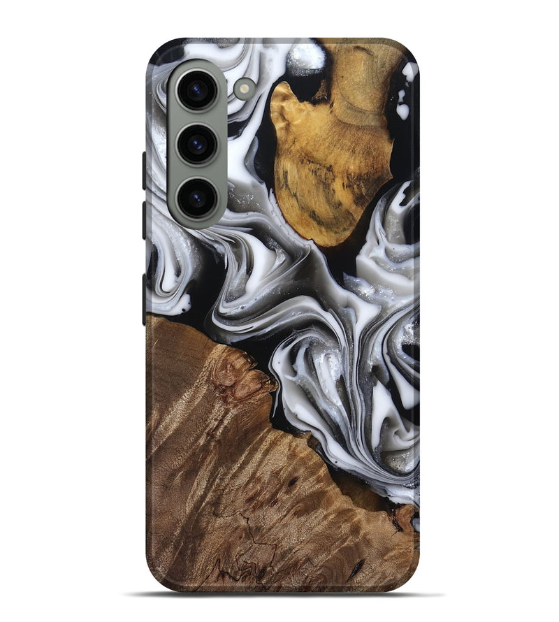 Galaxy S23 Plus Wood Live Edge Phone Case - Seamus (Black & White, 812217)