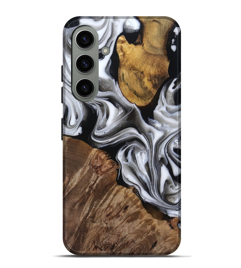 Galaxy S24 Plus Wood Live Edge Phone Case - Seamus (Black & White, 812217)
