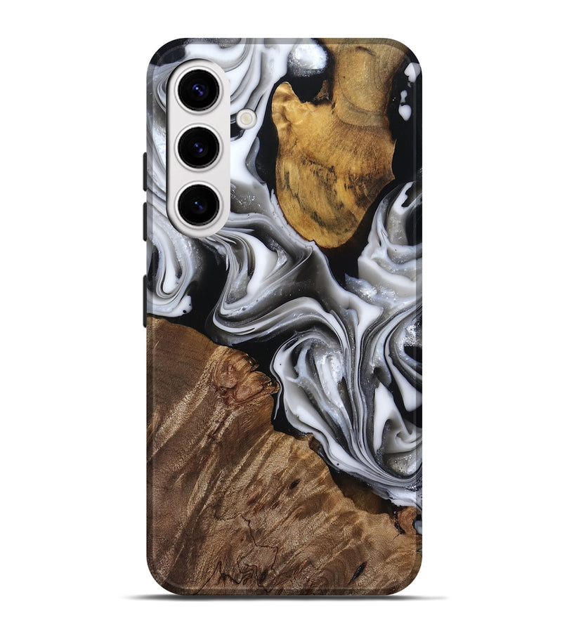 Galaxy S25 Plus Wood Live Edge Phone Case - Seamus (Black & White, 812217)