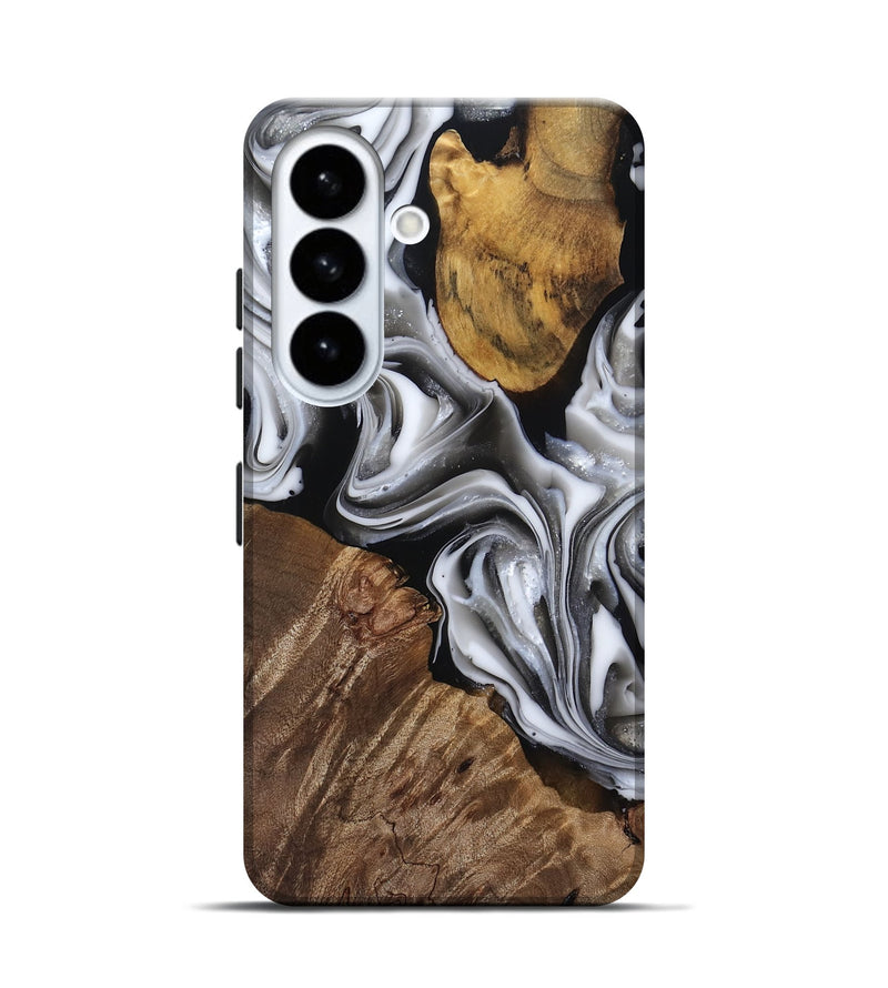 Galaxy S26 Wood Live Edge Phone Case - Seamus (Black & White, 812217)