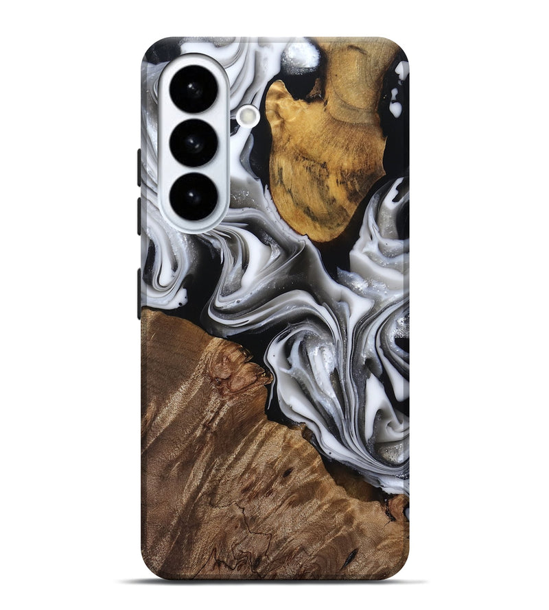 Galaxy S26 Plus Wood Live Edge Phone Case - Seamus (Black & White, 812217)