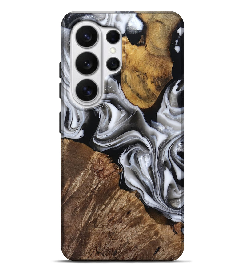 Galaxy S26 Ultra Wood Live Edge Phone Case - Seamus (Black & White, 812217)