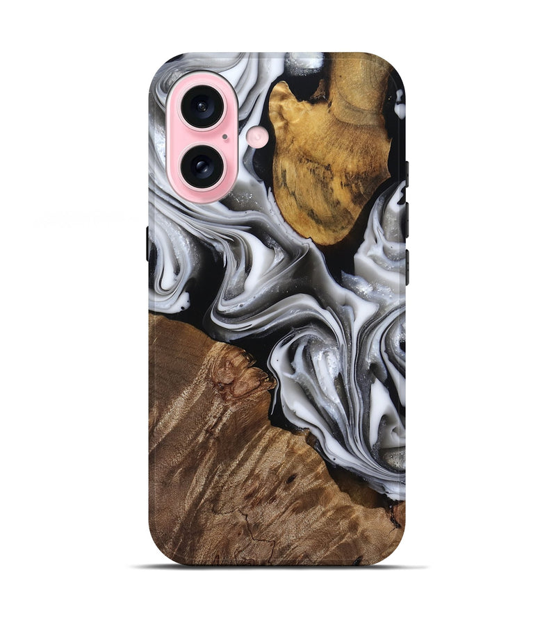 iPhone 17 Wood Live Edge Phone Case - Seamus (Black & White, 812217)