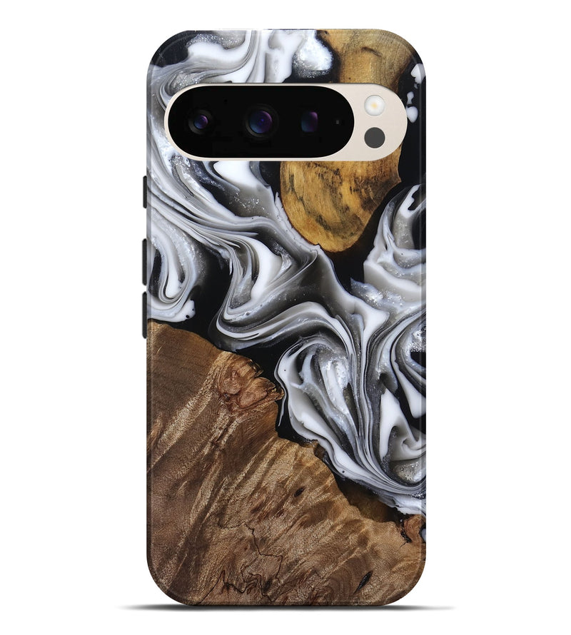 Pixel 10 Pro XL Wood Live Edge Phone Case - Seamus (Black & White, 812217)
