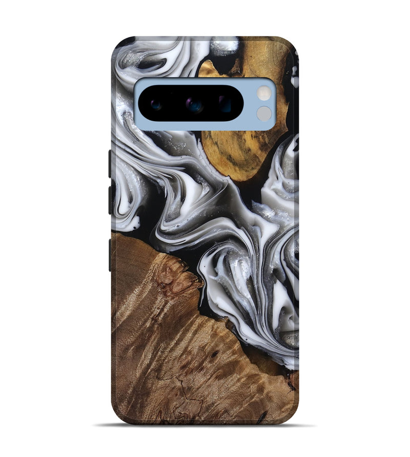 Pixel 8 Pro Wood Live Edge Phone Case - Seamus (Black & White, 812217)