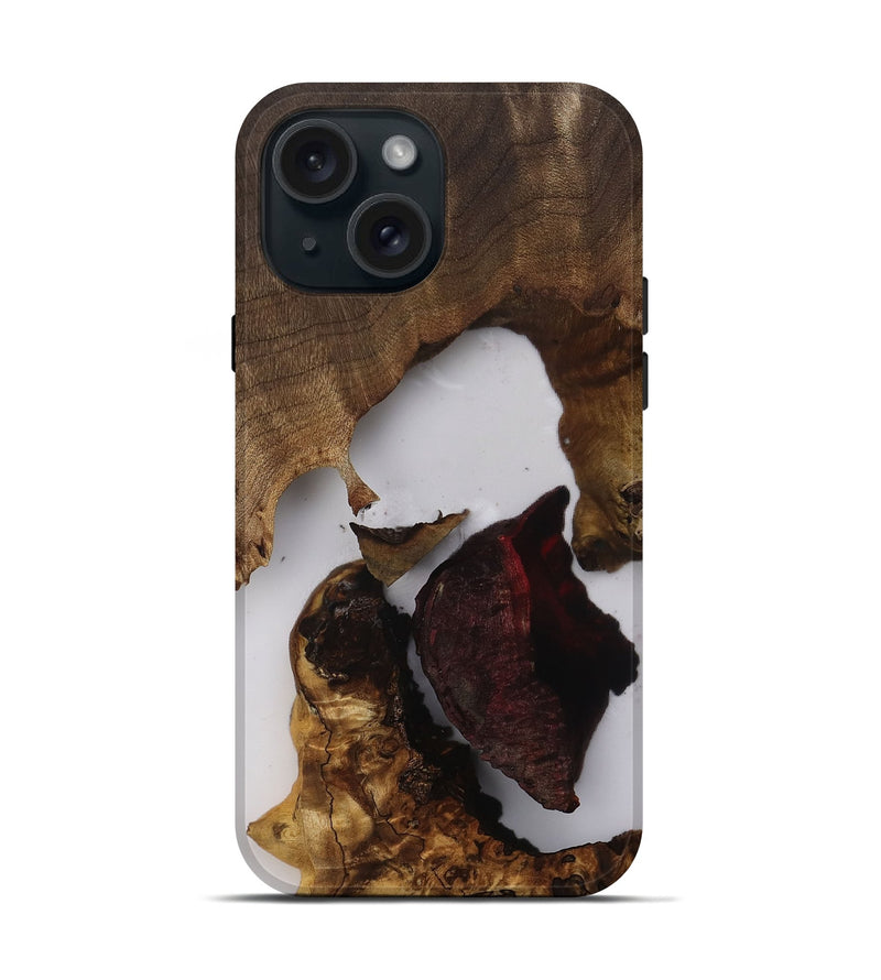 iPhone 15 Wood Live Edge Phone Case - Daisha (Clear, 812218)