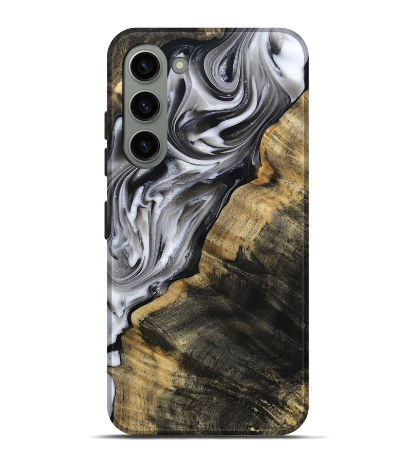 Galaxy S23 Plus Wood Live Edge Phone Case - Maudie (Black & White, 812219)