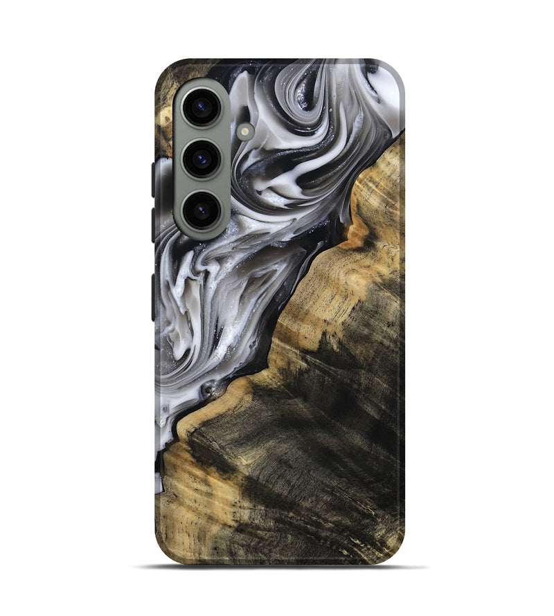 Galaxy S24 Wood Live Edge Phone Case - Maudie (Black & White, 812219)