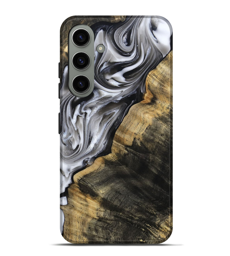 Galaxy S24 Plus Wood Live Edge Phone Case - Maudie (Black & White, 812219)