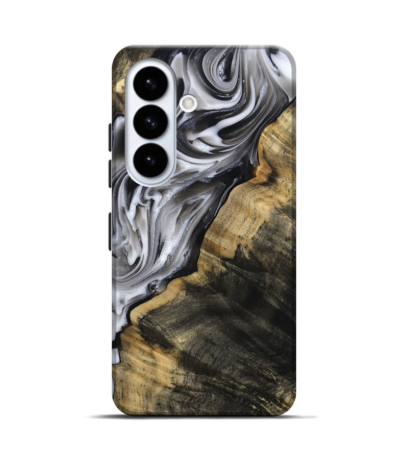 Galaxy S26 Wood Live Edge Phone Case - Maudie (Black & White, 812219)