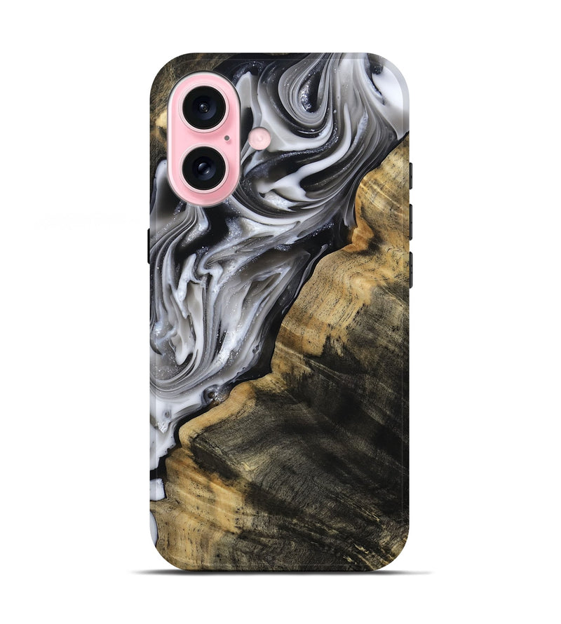 iPhone 17 Wood Live Edge Phone Case - Maudie (Black & White, 812219)