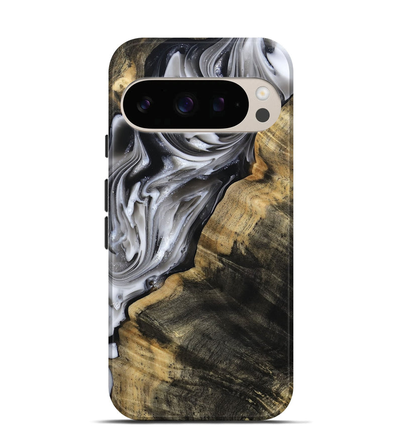 Pixel 10 Wood Live Edge Phone Case - Maudie (Black & White, 812219)