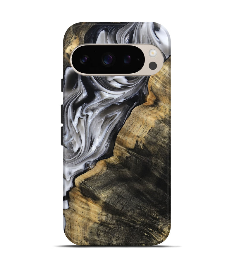 Pixel 9 Wood Live Edge Phone Case - Maudie (Black & White, 812219)