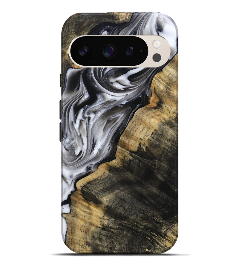 Pixel 9 Pro XL Wood Live Edge Phone Case - Maudie (Black & White, 812219)