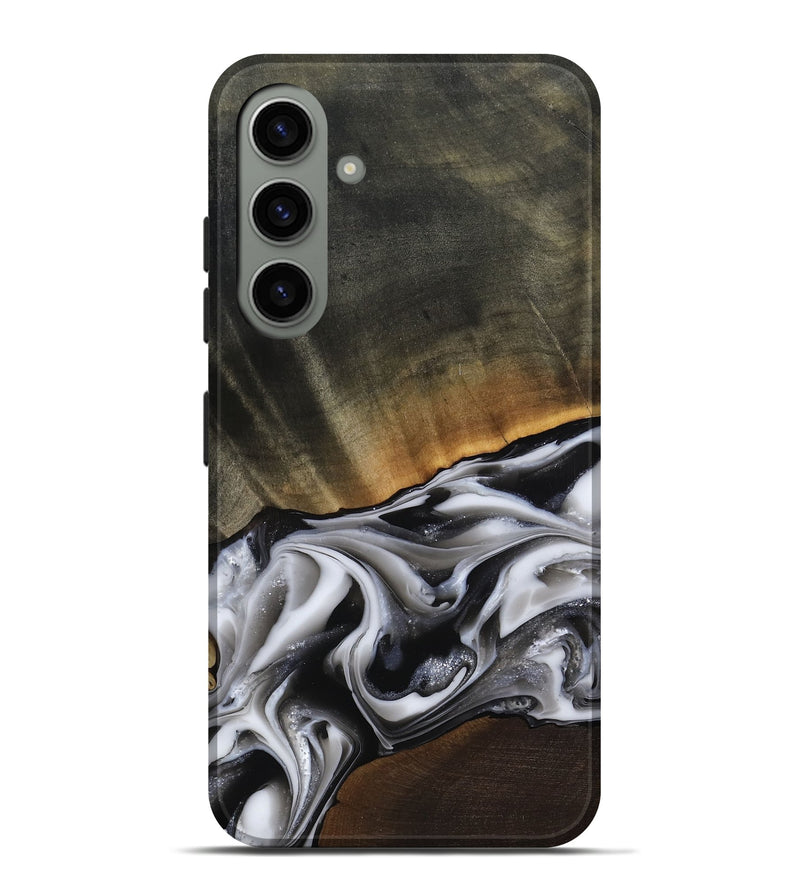 Galaxy S24 Plus Wood Live Edge Phone Case - Kylah (Black & White, 812220)