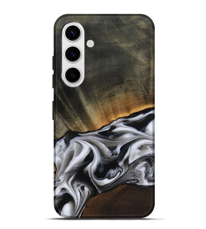 Galaxy S25 Plus Wood Live Edge Phone Case - Kylah (Black & White, 812220)