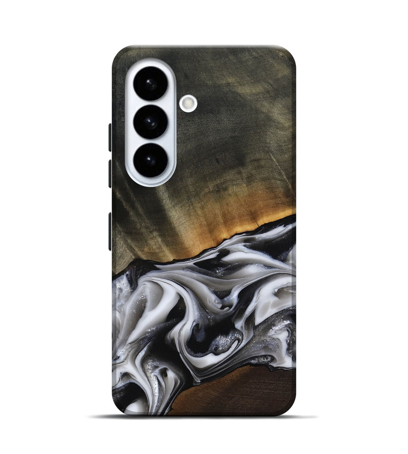 Galaxy S26 Wood Live Edge Phone Case - Kylah (Black & White, 812220)