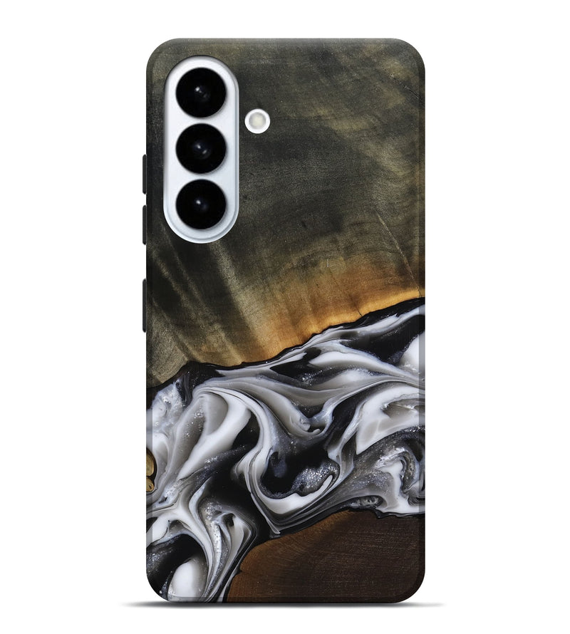 Galaxy S26 Plus Wood Live Edge Phone Case - Kylah (Black & White, 812220)