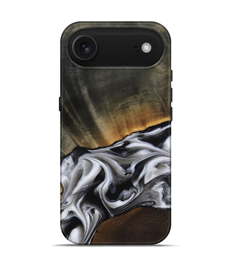 iPhone 17 Air Wood Live Edge Phone Case - Kylah (Black & White, 812220)